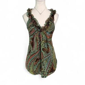 An original Milly of New York 100% Silk Size Medium(4) paisley tank spring top